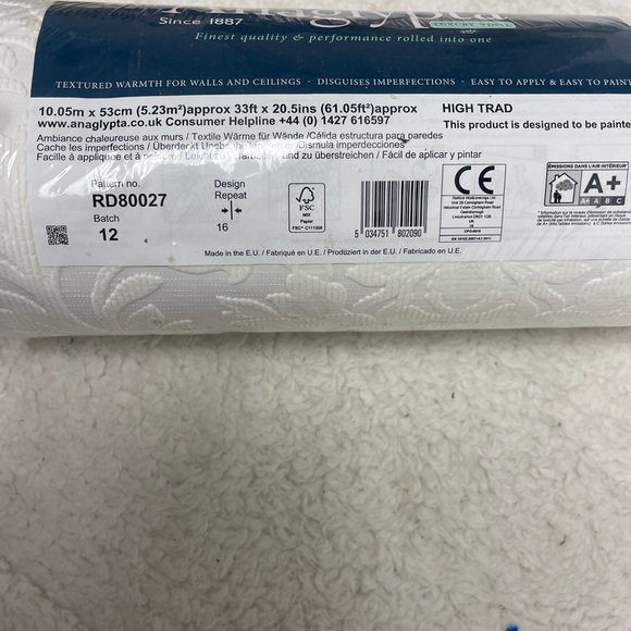 Luxury Damask Paintable Wallpaper Embossed Blown Vinyl Anaglypta RD80027 - Picture 3 of 5